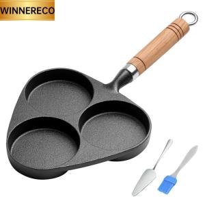 3-Cup Cast Iron Egg Frying Pan Non Stick Crepe Pan Omelette Pan Fried Egg Pan for Breakfast Fried Egg Pancakes Steaks