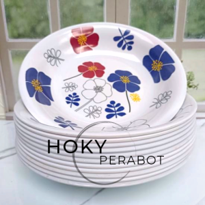 12 PCS PIRING MELAMIN TEBAL CEKUNG 9 ICNH MOTIF MEWAH TERLARIS