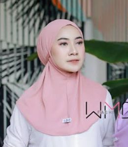 Kerudung Instan Jersey Tali Belakang Murah - Hijab Bergo Sport Non Pet Bahan Adem