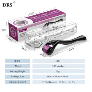 DRS 540 Pins Derma Roller Titanium Stainless Skin Nursing Roller Wrinkle Exfoliating Repair for Hair Regrowth Makeup Tool