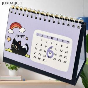 [LIXIAOJU] 2026 Year Of The Horse Mini Calendars Creative Desk Portable Travel Calendars Cute Cat Pattern Calendar Desktop Decor Ornaments