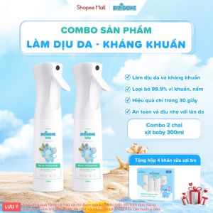 [COMBO] Dung dịch DIZIGONE Baby - 2 chai xịt 300ml: Giúp làm sạch kháng khuẩn và làm dịu da
