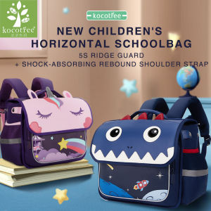 Kocotree New Childrens Horizontal Schoolbags Load-Reducing Spine Protection Schoolbags Elementary School Schoolbags Boys And Girls Backpacks 5S Spine Protection + Ventilation KQ22033