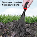 Mitsushi 15 Inches Hand Garden Rakes, Gardening Lawn Rake Soil Tiller with Ergonomic Handle, Leaf Rakes Garden Sweep Yard Flower Beds Tool for Cleaning,Cultivating, Turning, and Loosening Soil. 