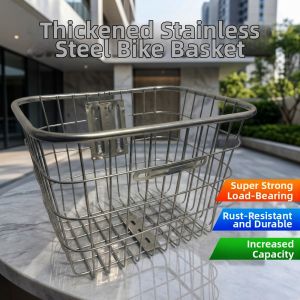 ADREE Easy To Install Bicycle Rear Basket Fixed Durable Metal Bike Rear Basket  Adjustable Mountain Bike Basket Childrens Folding Bike Accessories