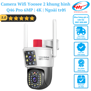 Camera Wifi Yoosee 2 khung hình Q46 Pro 6MP | 4K | Ngoài trời | 2 ống kính 2 khung hình | Đèn báo động đỏ