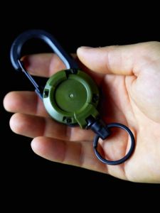 【SKIT SG】Heavy Duty Retractable Keychain Reel Steel Wire Cable Pull Reel Key Holder Carabiner Key Ring Badge Reel Retractable Key Chain for Keys Access Card ID Badge Wallet Outdoor Hiking Camping Office Security Portable Durable Spring Loaded
