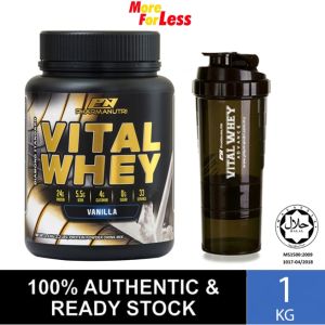 SHIP FROM MALAYSIA Vital Whey Isolate Halal 1KG 24G Protein 0G Sugar BCAA Glutamine [Free Shaker]
