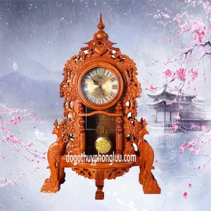 Đồng Hồ Để Bàn Gỗ Hương đồng hồ cây cao 71cm
