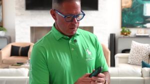 Blue Tees Golf Ringer - Magnetic Golf GPS Handheld Touch Screen Display Water Resistant Golf Distance Range Finder 40000+ Preloaded Courses 10+ Hours Battery Built-in Magnetic Strip