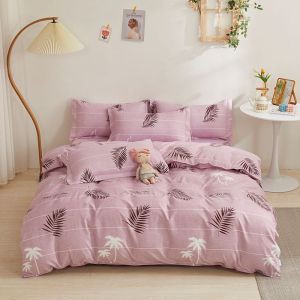 Skin-friendly Brushed Cotton Duvet Cover and Bed Sheet Four-piece Set ins Student Style Bedding Three-Piece Set Internet Celebrity Hot Item Stain-Resistant Four Seasons Version LZD
