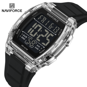 NAVIFORCE Đồng Hồ Thể Thao Kỹ Thuật Số LCD Sang Trọng Cho Nam Đồng Hồ Báo Thức Thường Ngày Sang Trọng Đồng Hồ Đeo Tay Điện Tử Dây Silicon Chống Nước 50M 2026