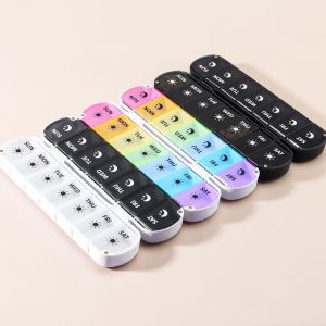 FLYING Airtight Weekly Pill Case 14 Grids Foldable Design  Box  2 Times A Day Pill Organizer Travel Use