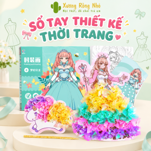 Sổ tay thiết kế thời trang Đồ chơi sticker dán thay đổi hình công chúa Fashion Design Drawing