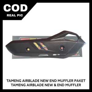 Combo Hemat End Muffler Dan Tameng Airblade Old Knalpot Untuk Motor Honda Matic Vario Motorcycle