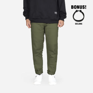 [FREE GIFT] Raindoz x Coverago - VPM 029 Celana Chino Panjang Slim fit Casual Pria Cotton Original Hijau