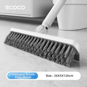 Ecoco Floor Brush Squeegee 3-in-1 Magic Broom with Rotating V-shaped Bristle Compatible Wet Tissues