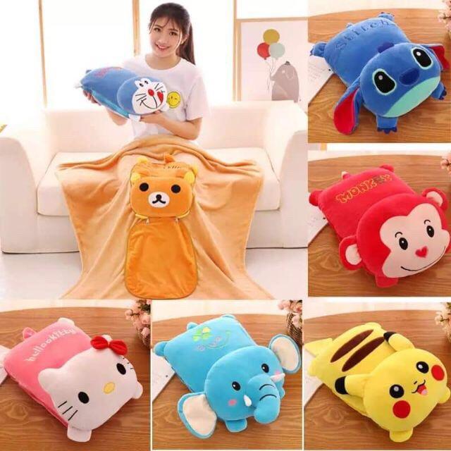 2 IN 1 CHARACTER PILLOW BLANKET STITCH Lazada PH