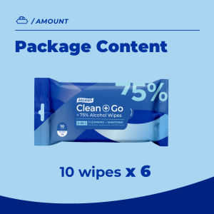 Alcean 75% Classic Alcohol Wipes - 10 Wipes (6 Packs/12 Packs)