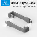 Hagibis สายชาร์จสั้น Type C ถึง USB C,สาย USB4 40Gbps ใช้ได้กับ Thunderbolt 4/3 8K60hz PD 240W ชาร์จเร็วสำหรับ SSD iPhone 15 Pro Max แบตสำรอง iPad Mini. 