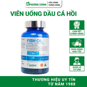 Viên Uống Dầu Cá Hồi CareLine Fish Oil 1000mg Hỗ Trợ Tăng Cường Sức Khoẻ Cho Mắt 100 Viên/Hộp