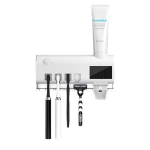 Toothbrush Holder Sterilizer UV Light Toothpaste Dispenser Bathroom Toothbrush Storage USB Charge