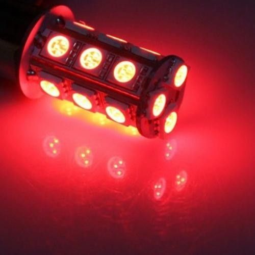 Bohlam LED Rem 18 Titik Merah Bayonet 2 Kaki Untuk Lampu Stop Lamp