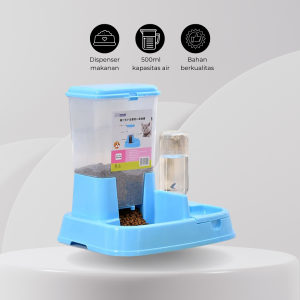 Tempat Makan Minum Kucing Dispenser Hewan Peliharaan Pet Food Dispenser