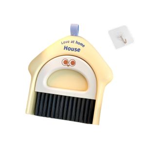 Cartoon Desktop Broom Dustpan Set Detachable Hangable Mini Broom Dustpan Set Handheld Keyboard Cleaning Brush Coffee Powder