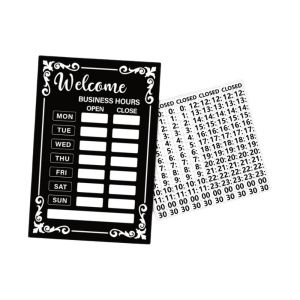 MAOMEI HOUSE Tự dính Tem nhãn giờ làm việc Chống tia cực tím Chống nắng Biển báo thời gian mở và đóng Hiển thị giờ làm việc Chống thấm nước Biển hiệu khai trương cửa hàng Ứng dụng cửa kính