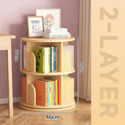 Rotating Bookshelf 360 Display Kids Bookcase Storage Rack Rak Buku Berputar Berpusing 360 旋转书架