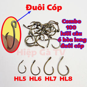 Combo 100 Lưỡi Câu Ó Hoà Long Đuôi Cóp