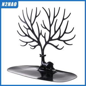 N2HAO Jewelry Organizing Display Stand Earring Necklace Ring Holder Tree Storage Rack for Countertop Vanity
