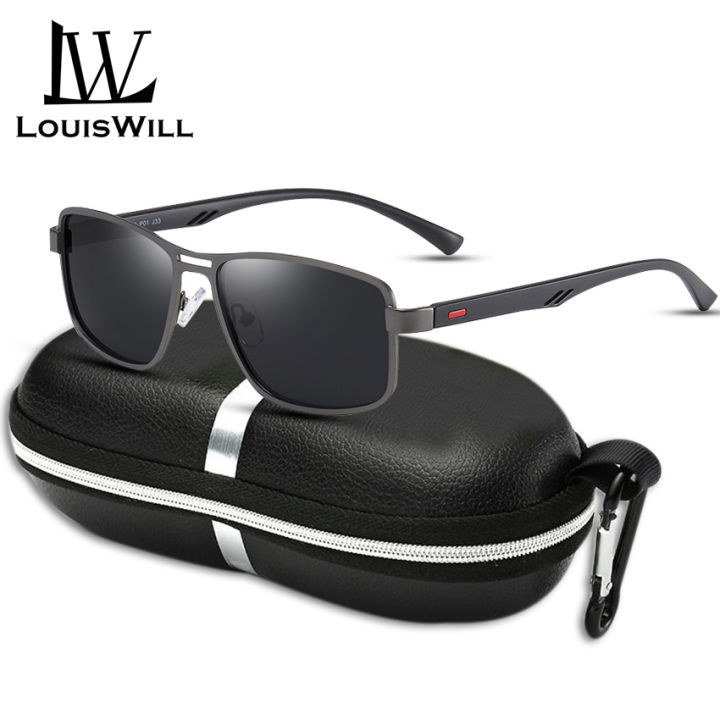 LouisWill Men Sunglasses Polarized Sunglasses UV400 TAC Lens Sunglasses  Men's Classic Square Lens Eyewear TR90 Light Frame Sun Glasses with Free  Box