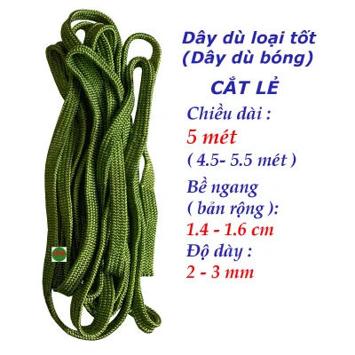 Dây dù CẮT LẺ 5 MÉT 10 MÉT 13 MÉT loại tốt dùng giăng võng cột hàng leo núi ... bề ngang dây 1.5cm