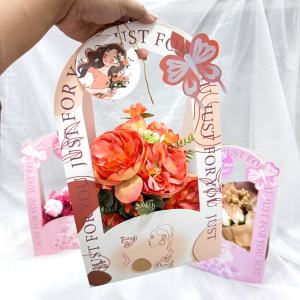 ถุงไทย ถุงจัดดอกไม้ กระเช้าจัดดอกไม้ มีหูหิ้วคำอังกฤษ ถุงจัดช่อดอกไม้ ให้ของขวัญ วันวาเลนไทน์ พร้อมส่งด่วน24ชม.