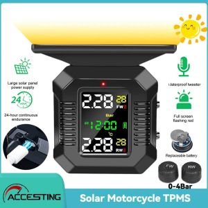Solar Motorcycle Tire Pressure Sensors TPMS Tire Pressure Monitoring System External Tire Sensor for Moto