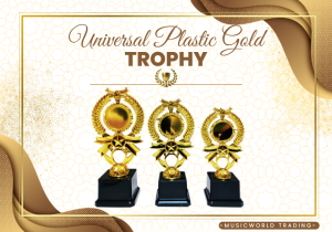 Plastic Gold Trophy Set Of 3 Height 25 cm/23 cm/21 cm ( YG-275 )( Customize Available )
