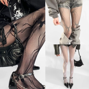 Tất Quần Legging tiệc cosplay Quần lưới bó Punk văn hóa Quần tất lưới mạng nhện hollowout dành cho nữ