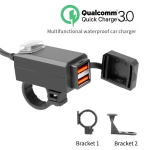 JBMBHC Motorcycle USB TYPE-C Charger PD QC3.0 Handlebar Fast Charging 12/24V Waterproof Handlebar Mounting Bracket Camera Phone Charger