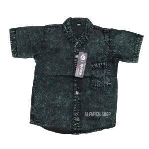 KEMEJA JEANS ANAK LAKI LAKI 1-12 TAHUN WARNA MOCHA MARUN BLUE HIJAU BLACK