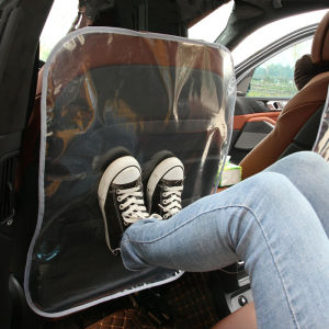 2pcs Car Back Seat Cover Transparent PE Anti-kick Pad Anti-skid Anti-stepping and Anti-dirty Random Color