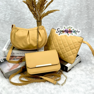 Paket Tas Wanita Terbaru 2024 kekinian Tas Selempang Wanita Tas Half moon Pouch Dompet besar