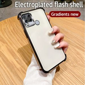 Luxury Plating Case For Realme C17 C15 Realme 7i 8 Pro Clear Shockproof Camera Protection Cover