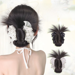 NAIL SALON Synthetic Hair Bun Claw Clip with Mesh Natural Hairpiece  Fluffy Wig Hair Clip Women