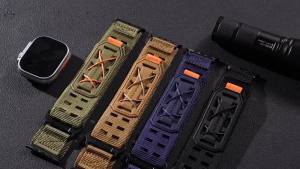 Bandletic Wide Tactical Nylon Band Compatible with Watch Men Women Extra-Wide 32mm Strap Made for Outdoors Steel Connectors Lock Tight No Shaking Fits Ultra 49mm & 46-42mm Models