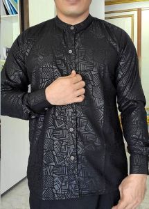 baju koko kemko sultan embos hitam terbaru dan terpopuler 2024 Lengan Panjang Manset
