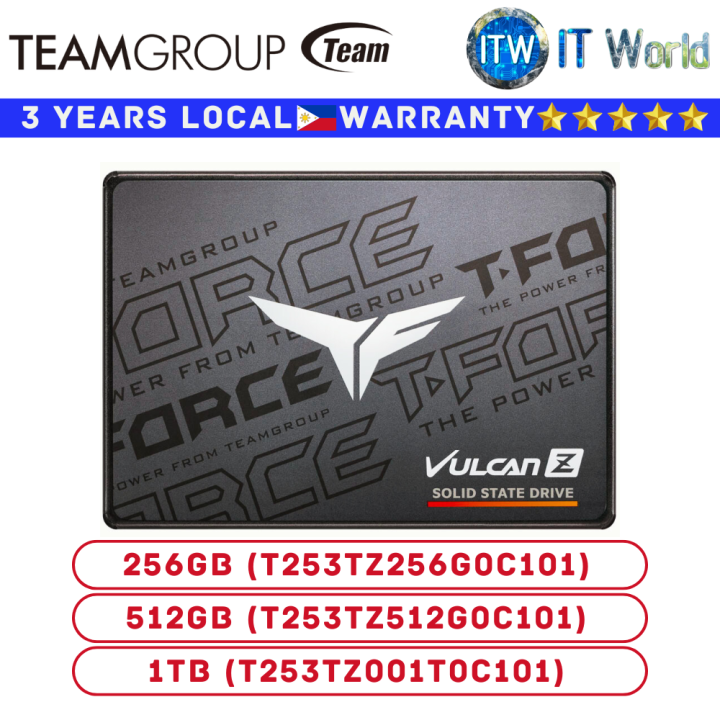 Itw | Teamgroup 256GB/512GB/1TB SSD Vulcan Z Black SATA III 6GB/s ...