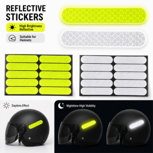 XIJIBAN 10pcs Anti-collision Reflective Sticker Waterproof Safety Warning Helmet Safety Sticker Glow Tape High Visibility Fluorescent Reflective Tape Night Riding