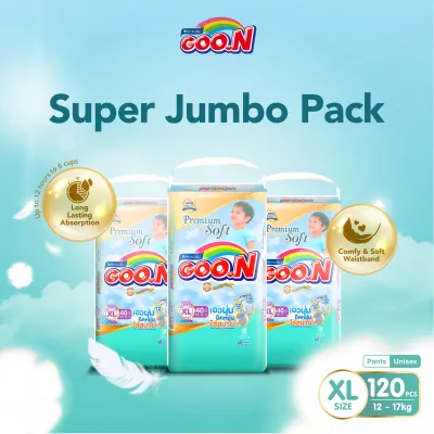 [NEW PACKAGING][CARTON] GOON Premium Mommy Kiss Pants Super Jumbo Pack XL120